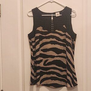 Sleevless Zebra Print Blouse